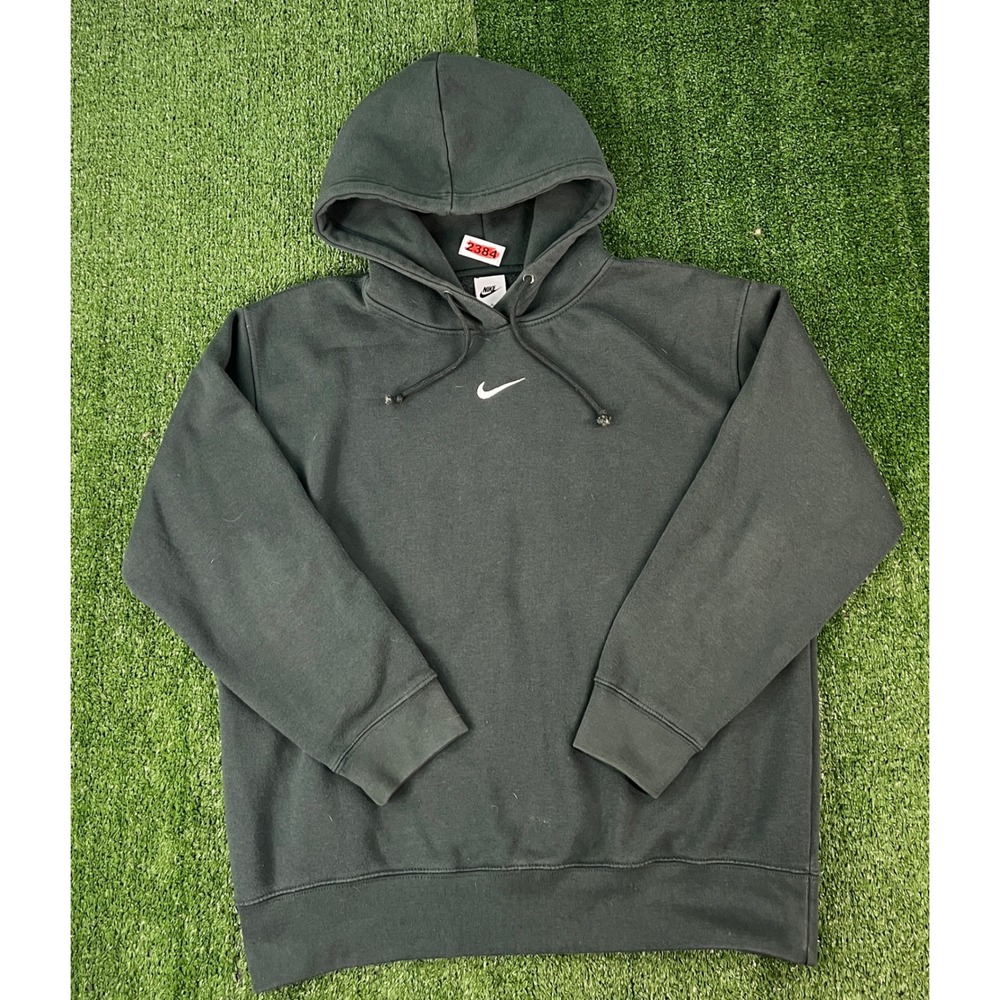 Nike Mens Center Swoosh Hoodie Sweatshirt Dark Green DJ7668-397 Size M